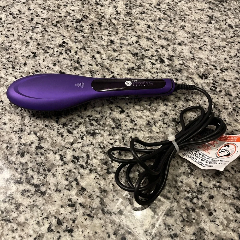 Tiri Professional Hot Smoothing System Hair Straightening‎ Brush Boysenberry